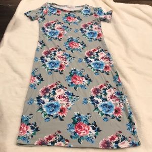 Gray floral Dress!